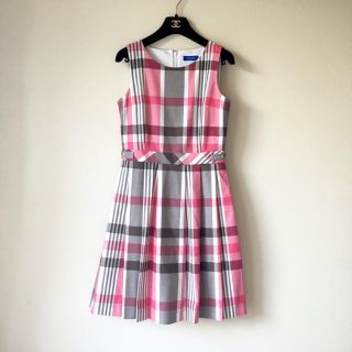 バーバリーブルーレーベル(BURBERRY BLUE LABEL)の新品未使用 ブルーレーベルクレストブリッジ ワンピ レッド ピンク(ひざ丈ワンピース)