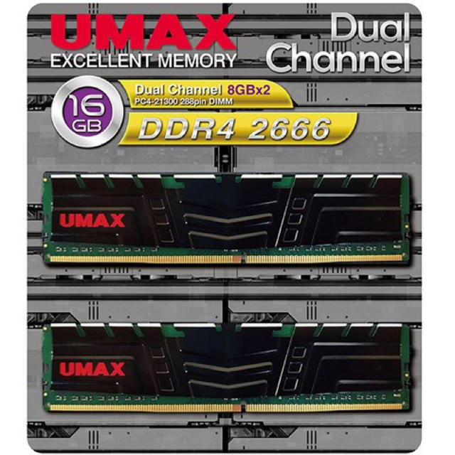 UMAX DCDDR4-2666-16GB メモリ HS UMAX 8GB×2