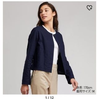 ユニクロ(UNIQLO)のリネンブレンドノーカラージャケット(ノーカラージャケット)