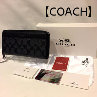 コーチ(COACH)の265 coach コーチF75000 長財布 シグネチャーウォレット ブラック(財布)