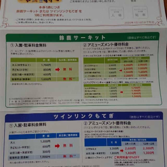 ホンダ 本田技研 株主優待 鈴鹿サーキット ツインリンクもてぎ入園 駐車場無料券 の通販 By Bootan S Shop ホンダならラクマ