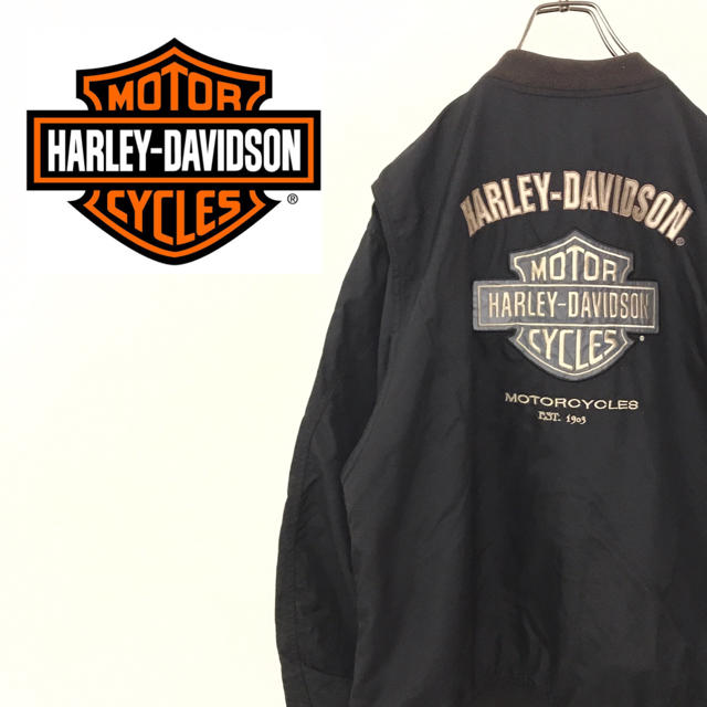 Harley Davidson(ハーレーダビッドソン)の【激レア】ハーレーダビッドソン MA-1ブルゾン 古着 90s ビンテージ メンズのジャケット/アウター(ブルゾン)の商品写真