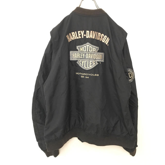 Harley Davidson(ハーレーダビッドソン)の【激レア】ハーレーダビッドソン MA-1ブルゾン 古着 90s ビンテージ メンズのジャケット/アウター(ブルゾン)の商品写真