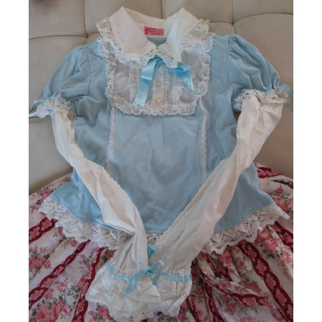 Angelic Pretty(アンジェリックプリティー)のアンジェリックプリティ　ベビーブルーカットソーブラウス レディースのトップス(シャツ/ブラウス(長袖/七分))の商品写真