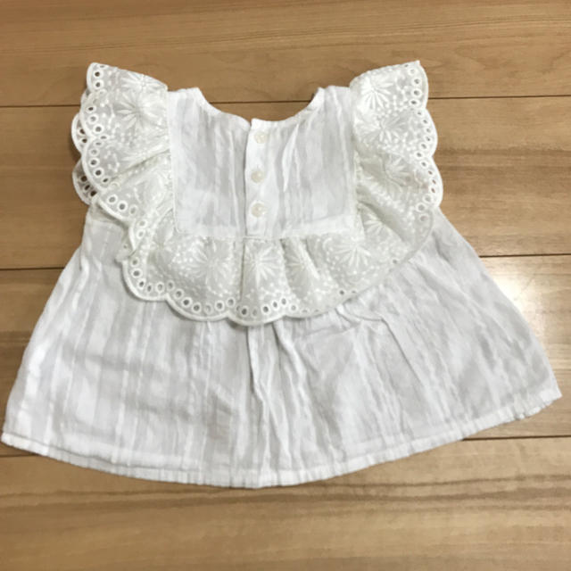 petit main(プティマイン)のプティマイン＊白ブラウス＊100 キッズ/ベビー/マタニティのキッズ服女の子用(90cm~)(ブラウス)の商品写真