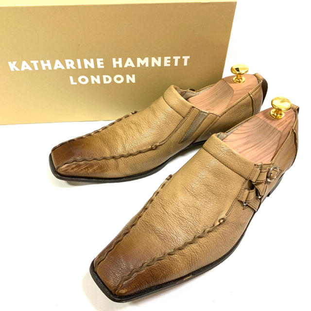 KATHARINE HAMNETT 24.5cm スリッポン レザー 本革 革靴