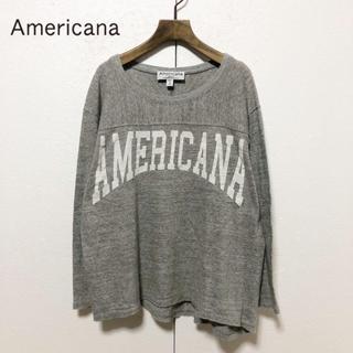 アメリカーナ(AMERICANA)のAmericana/霜降りボディ アーチロゴ フットボールカットソー F(Tシャツ(長袖/七分))