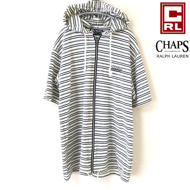 CHAPS(チャップス)の【CHAPS】パーカー(M) 半袖 ボーダー RALPH LAUREN 白 紺 メンズのトップス(パーカー)の商品写真