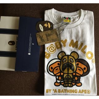 アベイシングエイプ(A BATHING APE)のBAPE x BE@RBRICK BABY MILO Tshirt サイズ M(Tシャツ/カットソー(半袖/袖なし))