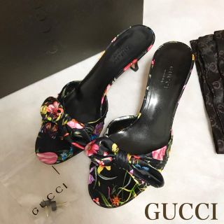 グッチ(Gucci)の未使用 GUCCI フローラルミュール(ミュール)