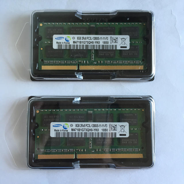 ノート用DDR3L 16GBメモリ(8GBx2)