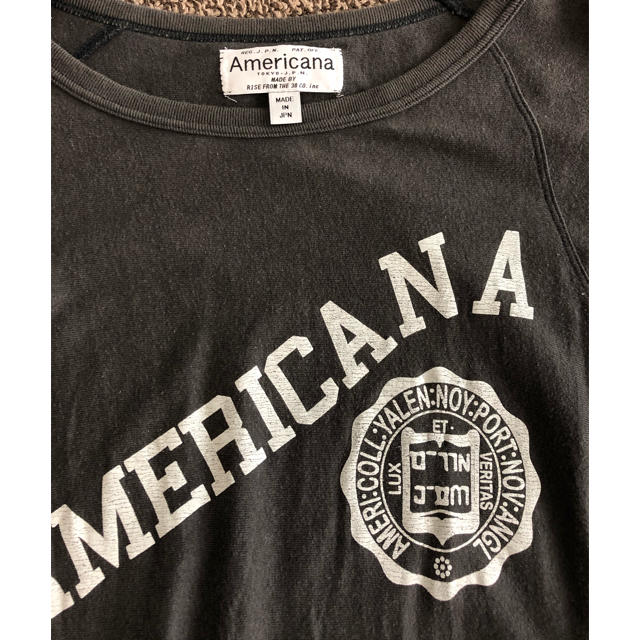 AMERICANA(アメリカーナ)のAMERICANA 七分袖 グレー Tシャツ レディースのトップス(Tシャツ(長袖/七分))の商品写真