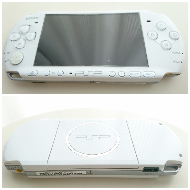 PlayStation Portable(プレイステーションポータブル)のPSP-3000 pw ＰＳＰ パルーホワイト 美品 エンタメ/ホビーのゲームソフト/ゲーム機本体(携帯用ゲーム機本体)の商品写真