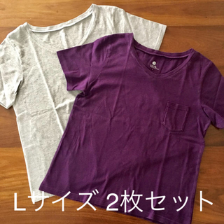 アースミュージックアンドエコロジー(earth music & ecology)のアース／シンプルVネックシャツ2枚セット(Tシャツ(半袖/袖なし))