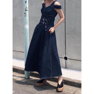 アメリヴィンテージ(Ameri VINTAGE)のAMERI/WIDE BELT DOCKING DRESS (ロングワンピース/マキシワンピース)