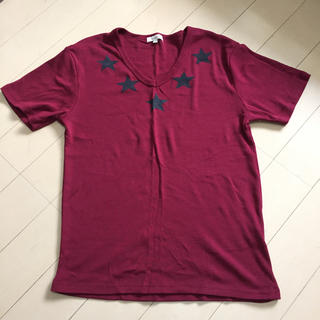 V組TシャツワインレッドLサイズ(Tシャツ/カットソー(半袖/袖なし))
