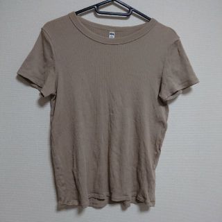 ユニクロ(UNIQLO)のUNIQLO ベージュリブTシャツ(Tシャツ(半袖/袖なし))