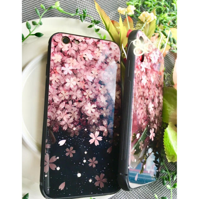 強化ガラス 桜 鏡面iPhoneケース スマホ/家電/カメラのスマホアクセサリー(iPhoneケース)の商品写真