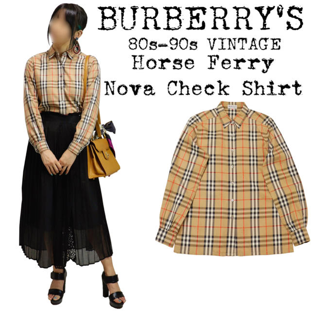 美品★BURBERRY★バーバリー★ホースフェリー ノバチェックシャツ★キャメルのサムネイル