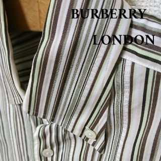 バーバリー(BURBERRY)の【美品】BURBERRY LONDON 半袖 ストラップ シャツ M(シャツ)