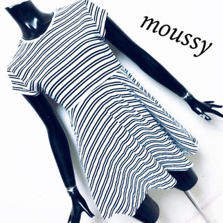 マウジー(moussy)のmoussy＊ボーダーワンピース(ミニワンピース)