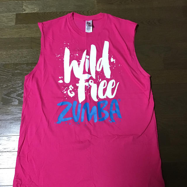 Zumba(ズンバ)のズンバTシャツショッキングピンク袖なしタンクトップ男女兼用 レディースのトップス(Tシャツ(半袖/袖なし))の商品写真