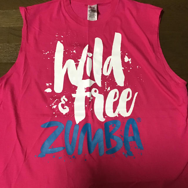 Zumba(ズンバ)のズンバTシャツショッキングピンク袖なしタンクトップ男女兼用 レディースのトップス(Tシャツ(半袖/袖なし))の商品写真