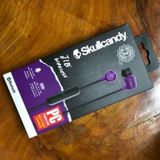 スカルキャンディ(Skullcandy)のSakuH様専用Skullcandy スカルキャンディー イヤホン  紫パープル(ヘッドフォン/イヤフォン)