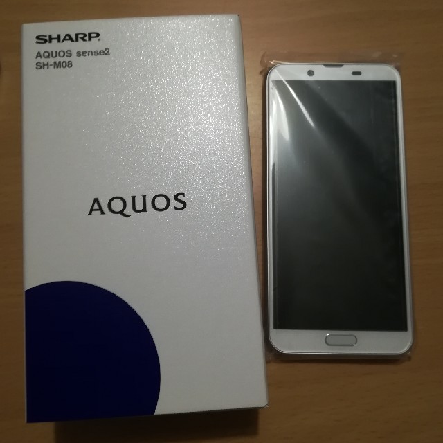 SHARP AQUOS SH-M08 ホワイトシルバー SIMフリーモバイル