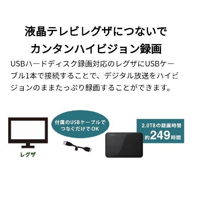 東芝(トウシバ)の東芝　HDD CANVIO BASICS 1TB HD-AC10TW

 スマホ/家電/カメラのテレビ/映像機器(その他)の商品写真