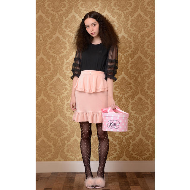 katie VICTORIA tulle puff tee ブラック