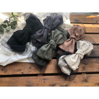 カシラ(CA4LA)のlinen blend 3WAY tulle hairband(ヘアバンド)