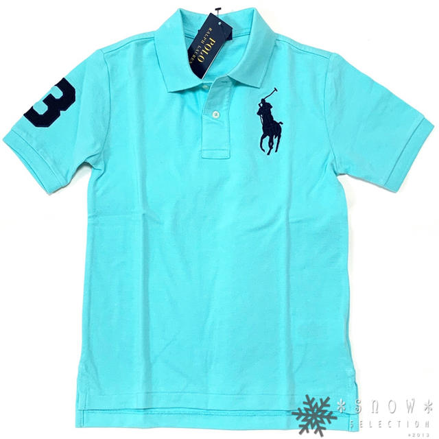 POLO RALPH LAUREN(ポロラルフローレン)の新品 ラルフローレン ビッグポニーポロシャツ ボーイズM/150 ターコイズ キッズ/ベビー/マタニティのキッズ服男の子用(90cm~)(Tシャツ/カットソー)の商品写真