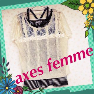 アクシーズファム(axes femme)の♡ニット レース トップス♡(シャツ/ブラウス(半袖/袖なし))