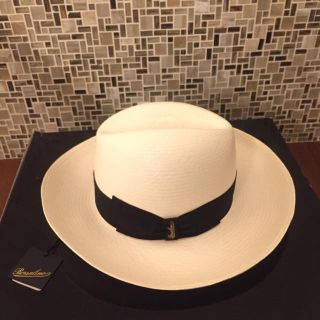 ボルサリーノ(Borsalino)のボルサリーノ 今期購入 新品パナマハット ロングブリム ファイン 定価約6万円(麦わら帽子/ストローハット)