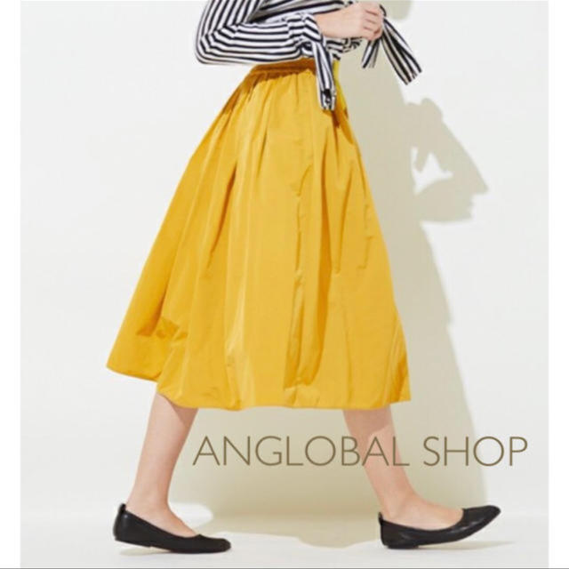 ANGLOBAL SHOP(アングローバルショップ)の極美品⭐️ANGLOBAL SHOP タックギャザースカート イエロー レディースのスカート(ロングスカート)の商品写真