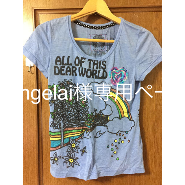 ScoLar(スカラー)のmangelai様専用 ScoLar 半袖 Tシャツ ブルー 白 ２枚 レディースのトップス(Tシャツ(半袖/袖なし))の商品写真