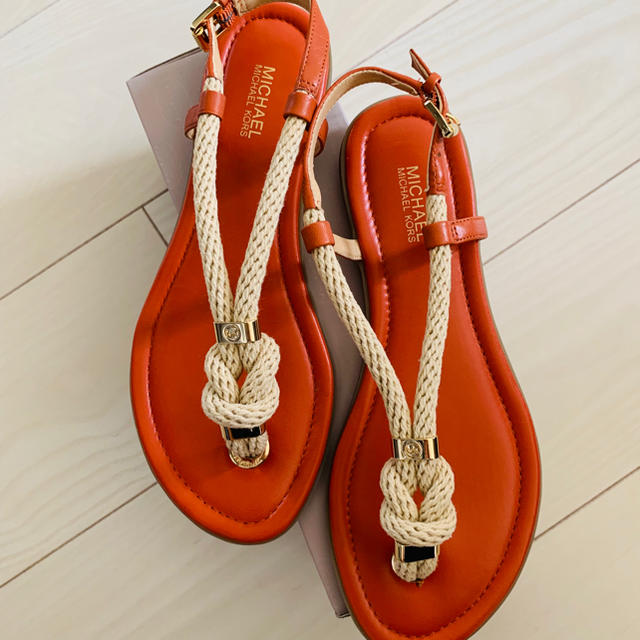 MICHAEL KORS サンダル ブラウン MKロゴ 7M(24cm)