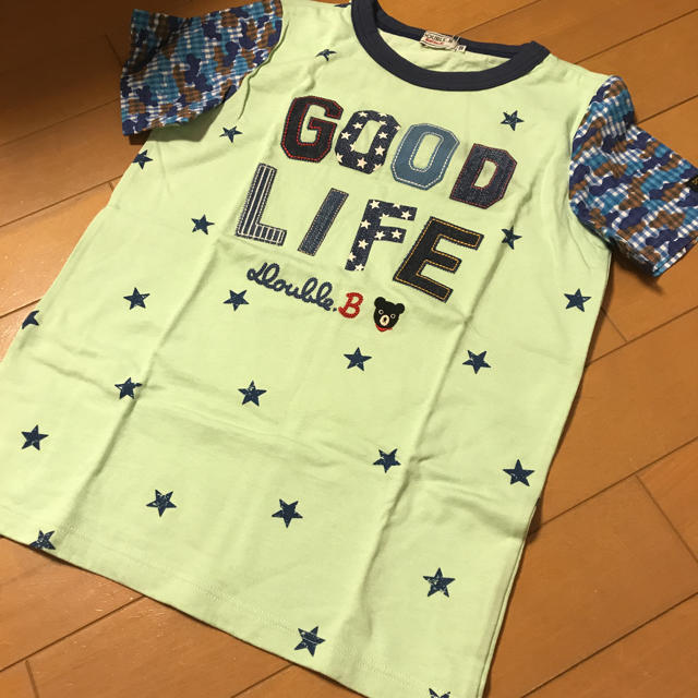 新品 ミキハウス ダブルB 袖カモフラ GOODLIFE Tシャツ 130
