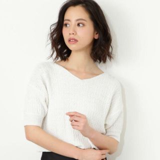 エヌナチュラルビューティーベーシック(N.Natural beauty basic)のナチュラルビューティベーシック 5分袖ニット(カットソー(半袖/袖なし))