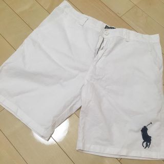 ポロラルフローレン(POLO RALPH LAUREN)の★美品★ポロ ラルフローレン メンズ ハーフパンツ L 白 ホワイト 状態良(シャツ)