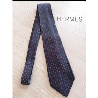 エルメス(Hermes)のHERMES　ネクタイ　シルク100％　レッド　グリーン(ネクタイ)