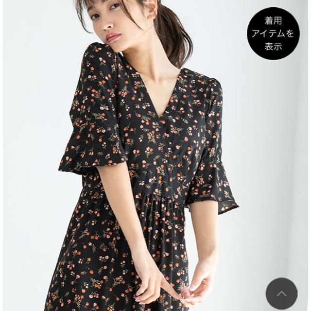 fifth(フィフス)の小花柄カシュクールロングワンピース レディースのワンピース(ロングワンピース/マキシワンピース)の商品写真