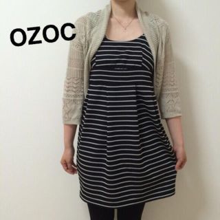 オゾック(OZOC)の《美品》OZOC ボーダー ワンピース(ミニワンピース)