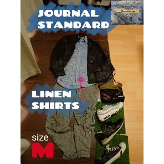 ジャーナルスタンダード(JOURNAL STANDARD)のリネン100%　シャツ　M　花柄　シャンブレー(シャツ/ブラウス(長袖/七分))