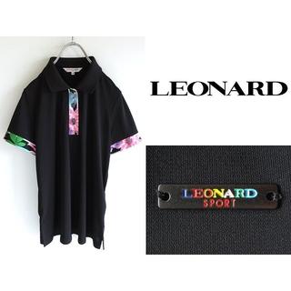 レオナール(LEONARD)の極美品 LEONARD SPORT 花柄テープ ストレッチポロシャツ 40(ポロシャツ)