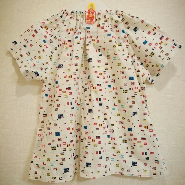 くまさん専用☆120cm☆ループ付き☆半袖スモック キッズ/ベビー/マタニティのキッズ服男の子用(90cm~)(その他)の商品写真