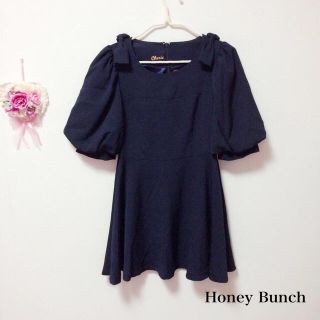 ハニーバンチ(Honey Bunch)の肩リボンパフスリーブワンピース(ミニワンピース)