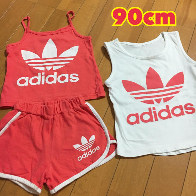 adidas(アディダス)のアディダス 90cm セットアップ タンクトップ adidas キッズ/ベビー/マタニティのキッズ服女の子用(90cm~)(Tシャツ/カットソー)の商品写真