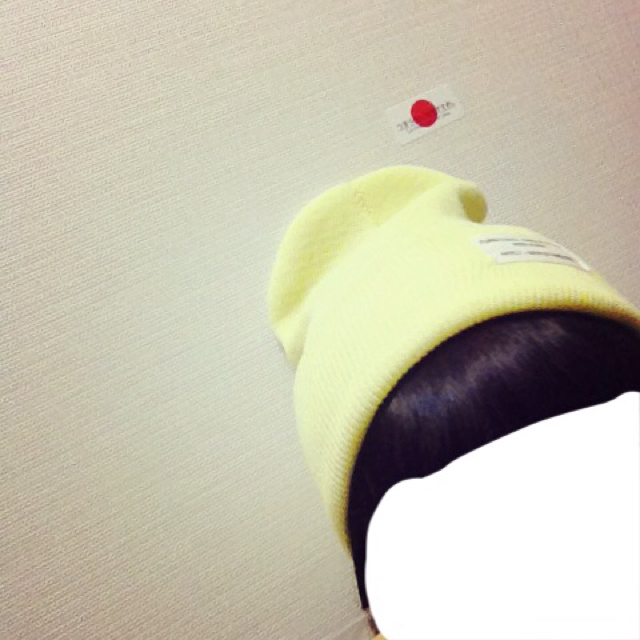ニット帽○パステルイエロー レディースの帽子(ニット帽/ビーニー)の商品写真